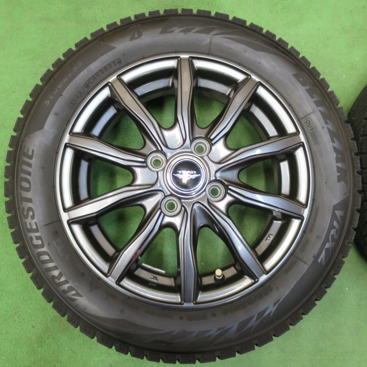 [送料無料] バリ溝！22年！キレイ！9分★スタッドレス 155/65R14 ブリヂストン ブリザック VRX2 TEAD テッド 14インチ PCD100/4H★5010606イス