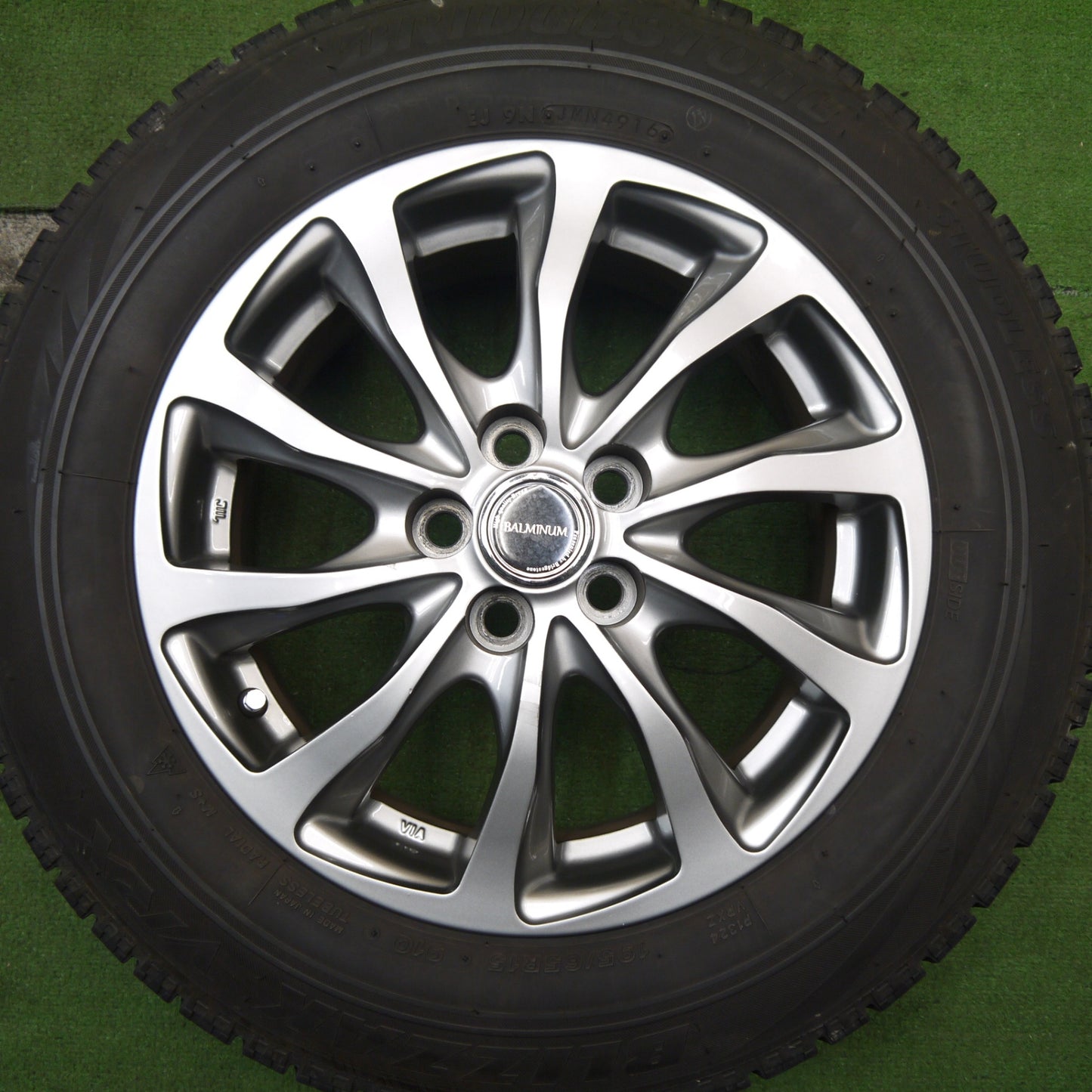 キレイ★プリウス 等 195/65R15 スタッドレス ブリヂストン ブリザック VRX BALMINUM バルミナ 15インチ PCD100/5H★5061004Hス