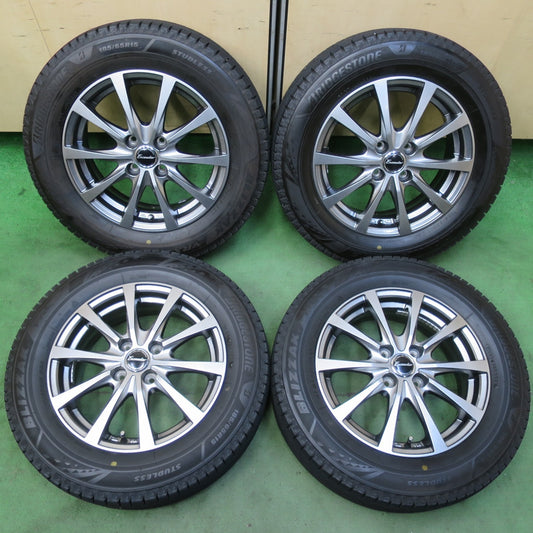 バリ溝！22年！キレイ！9分★スタッドレス 185/65R15 ブリヂストン ブリザック VRX3 Exceeder エクシーダー 15インチ PCD100/4H★5092604イス