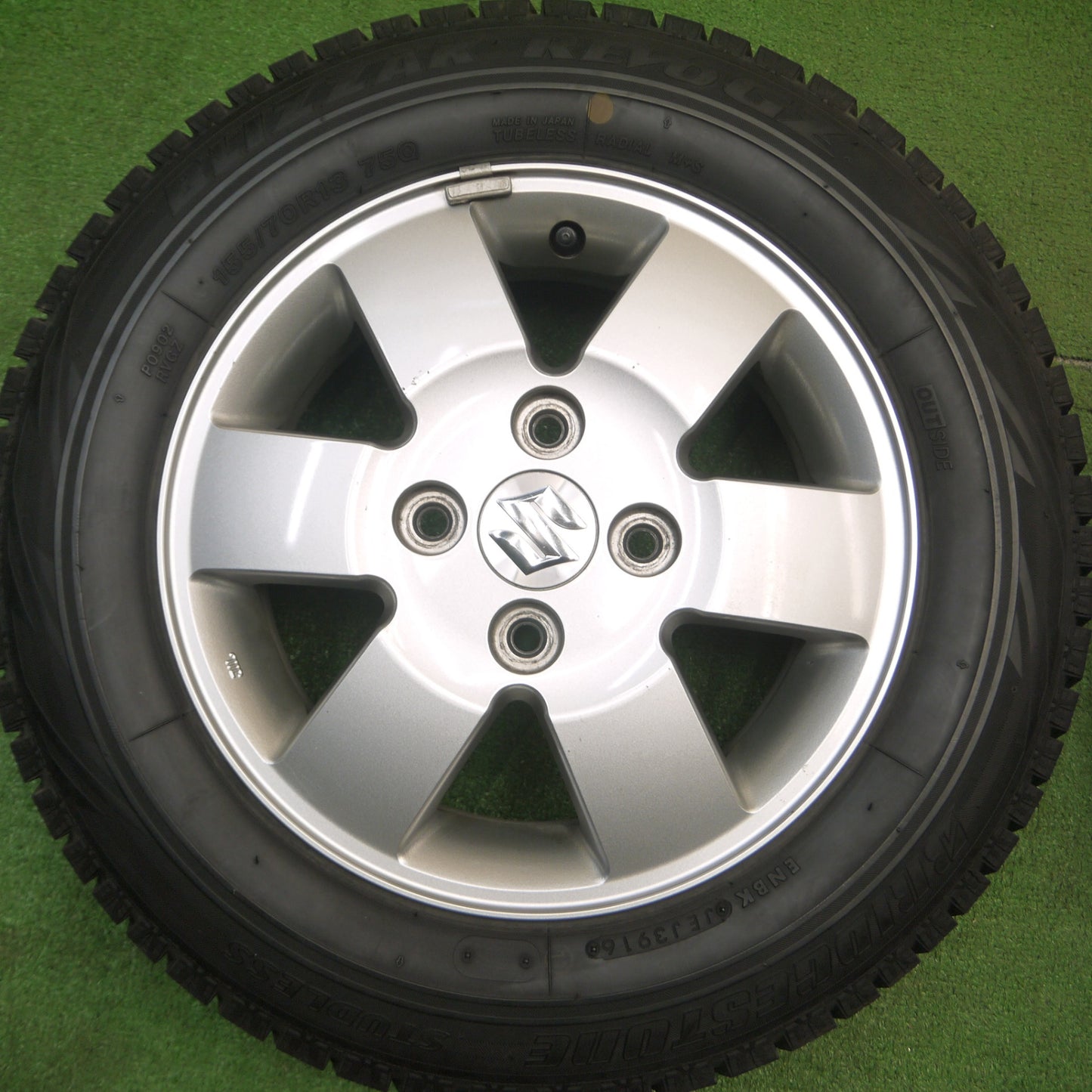 [送料無料] 4本価格★スズキ エブリイ ワゴン 純正 155/70R13 スタッドレス ブリヂストン ブリザック REVO GZ 13インチ PCD100/4H★4122701Hス