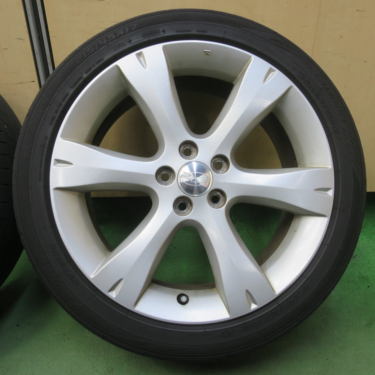 4本価格★スバル レガシィ 純正 215/45R17 ダンロップ LE MANS V ルマン5 17インチ PCD100/5H★6052908イノ