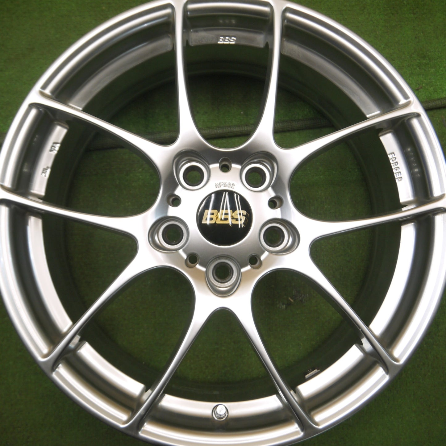 *送料無料* キレイ★BBS RF502 FORGED 鍛造 ホイール 17インチ 17×7J PCD114.3/5H★4022615Hホ