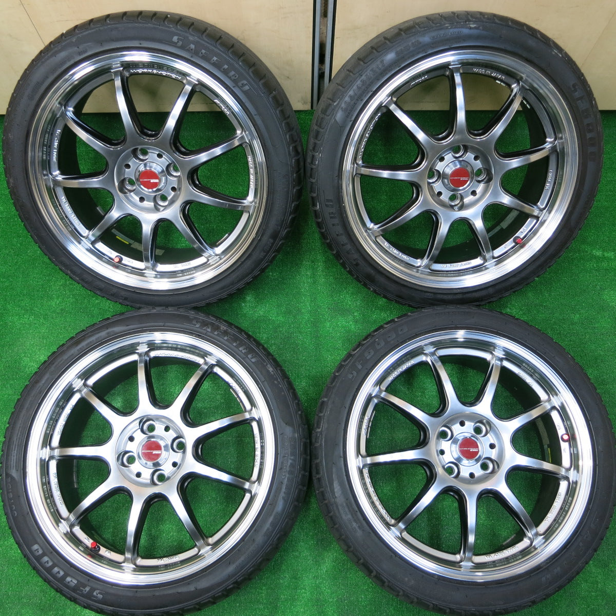 *送料無料*バリ溝！キレイ！8.5分★WORK EMOTION D9R 205/45R17 サフィーロ SF5000 ワーク エモーション PCD100/4H★3110104イノ
