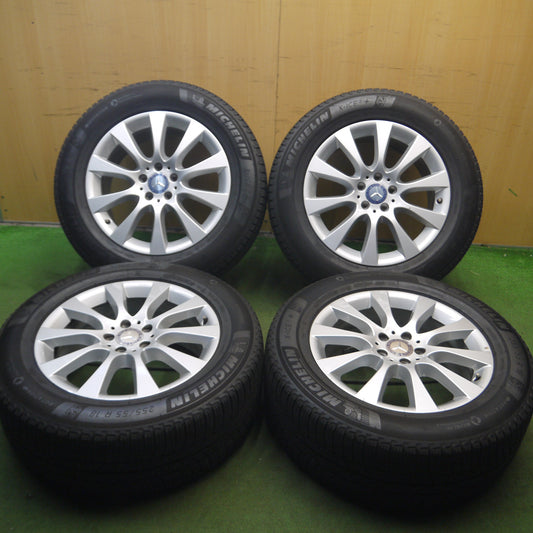 *送料無料*バリ溝！キレイ！8.5分★ベンツ W166 MLクラス 純正 255/55R18 スタッドレス ミシュラン X-ICE3+ 18インチ PCD112/5H★4011604Hス