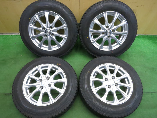 [送料無料]バリ溝！キレイ！9.5分★スタッドレス 155/80R14 88/86N ダンロップ ウインターマックス SV01 JOKER weds ジョーカー 14インチ PCD100/4H★2121902Hス