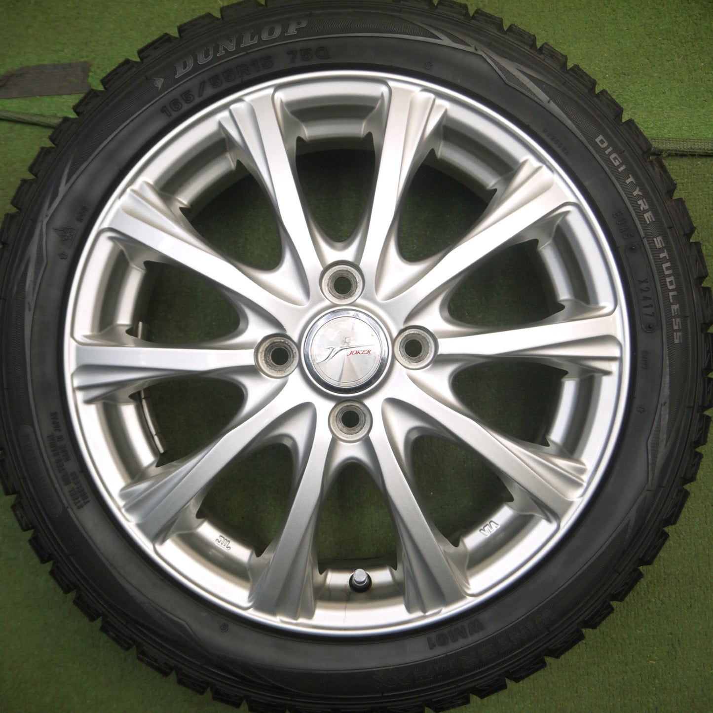 *送料無料* バリ溝！キレイ！9.5分以上★S660 等 165/55R15 195/45R16 スタッドレス ダンロップ ウインターマックス WM01 JOKER ジョーカー 15インチ PCD100/4H★4021601Hス