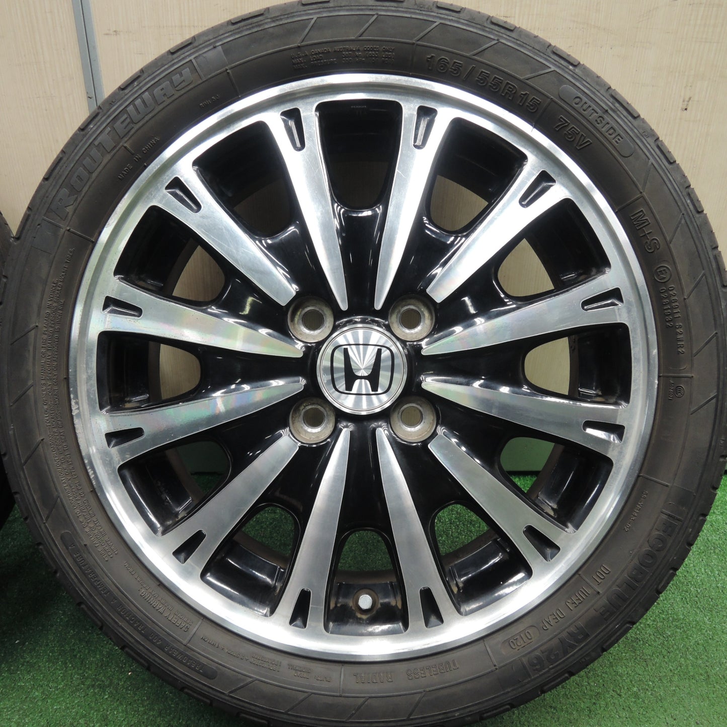 *送料無料* 4本価格！20年★ホンダ N-BOX 純正 165/55R15 ルートウェイ ECOBLUE RY26 15インチ Nボックス PCD100/4H★4021006HAノ