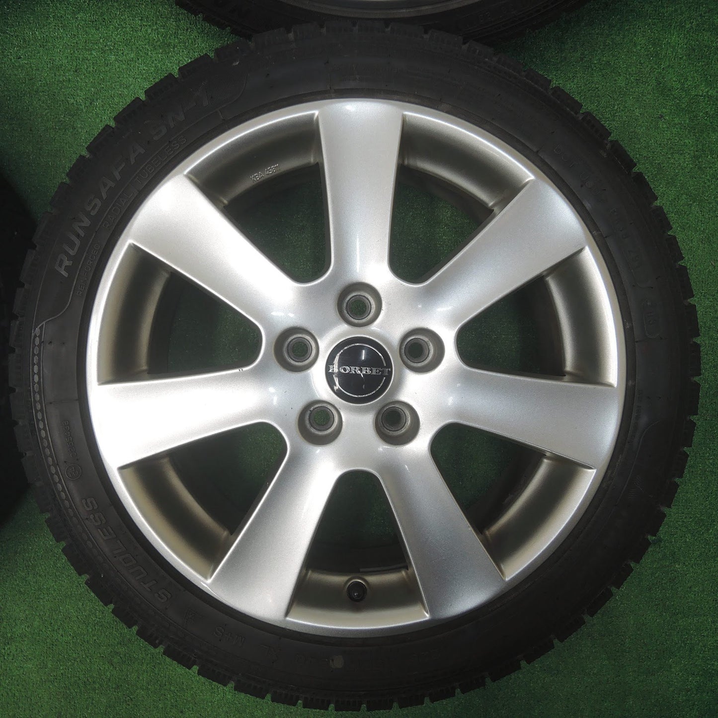 [送料無料] バリ溝！キレイ！9分★ワーゲン 等 BORBET 225/45R17 スタッドレス ナンカン RUNSAFA SN-1 ボルベット PCD112/5H★3113005SYス