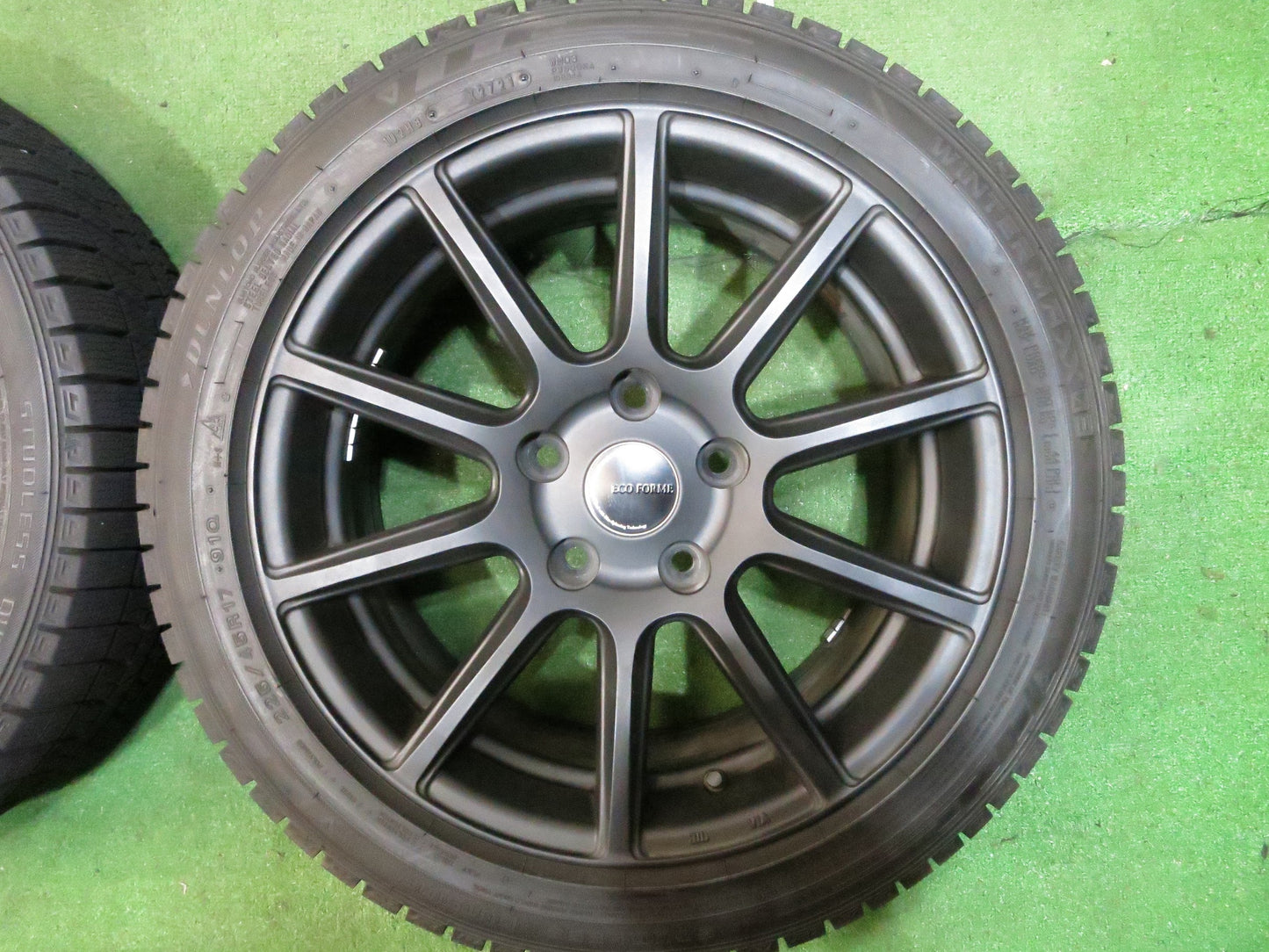 [送料無料]バリ溝！21年！キレイ！9.5分★BMW 等 225/45R17 スタッドレス ダンロップ ウインターマックス03 ECO FORME エコフォルム PCD120/5H★3011306Hス