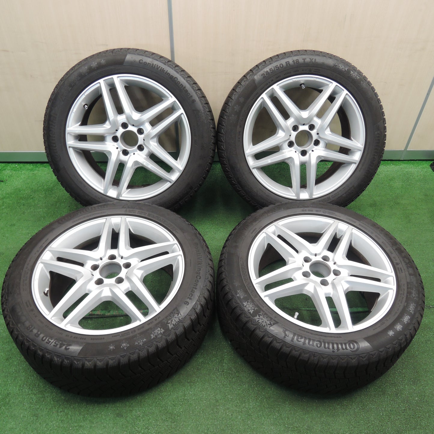 *送料無料*バリ溝！キレイ！8.5分★ベンツ 等 EURO FORSCH 245/50R18 コンチネンタル コンチバイキング コンタクト6 ユーロフォルシュ PCD112/5H★3111709NJス