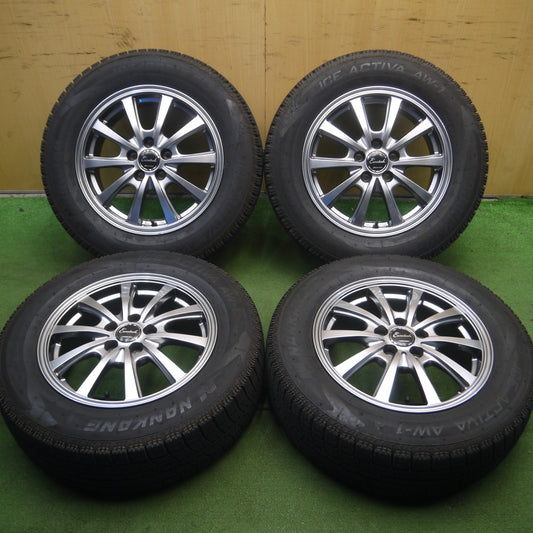 *送料無料* バリ溝！21年！キレイ！9.5分★スタッドレス 195/65R15 ナンカン アイスアクティバ AW-1 Eurotech MANARAY SPORT PCD100/5H★4031306Hス