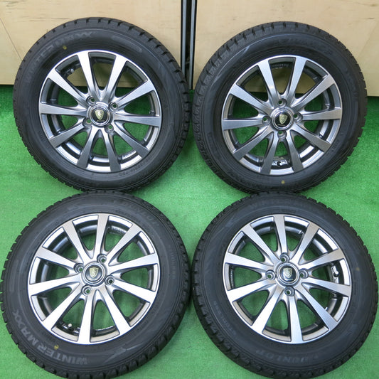 *送料無料*バリ溝！22年！キレイ！ほぼ10分★スタッドレス 165/65R14 ダンロップ ウインターマックス WM02 MANARAY SPORT マナレイ PCD100/4H★3121906イス