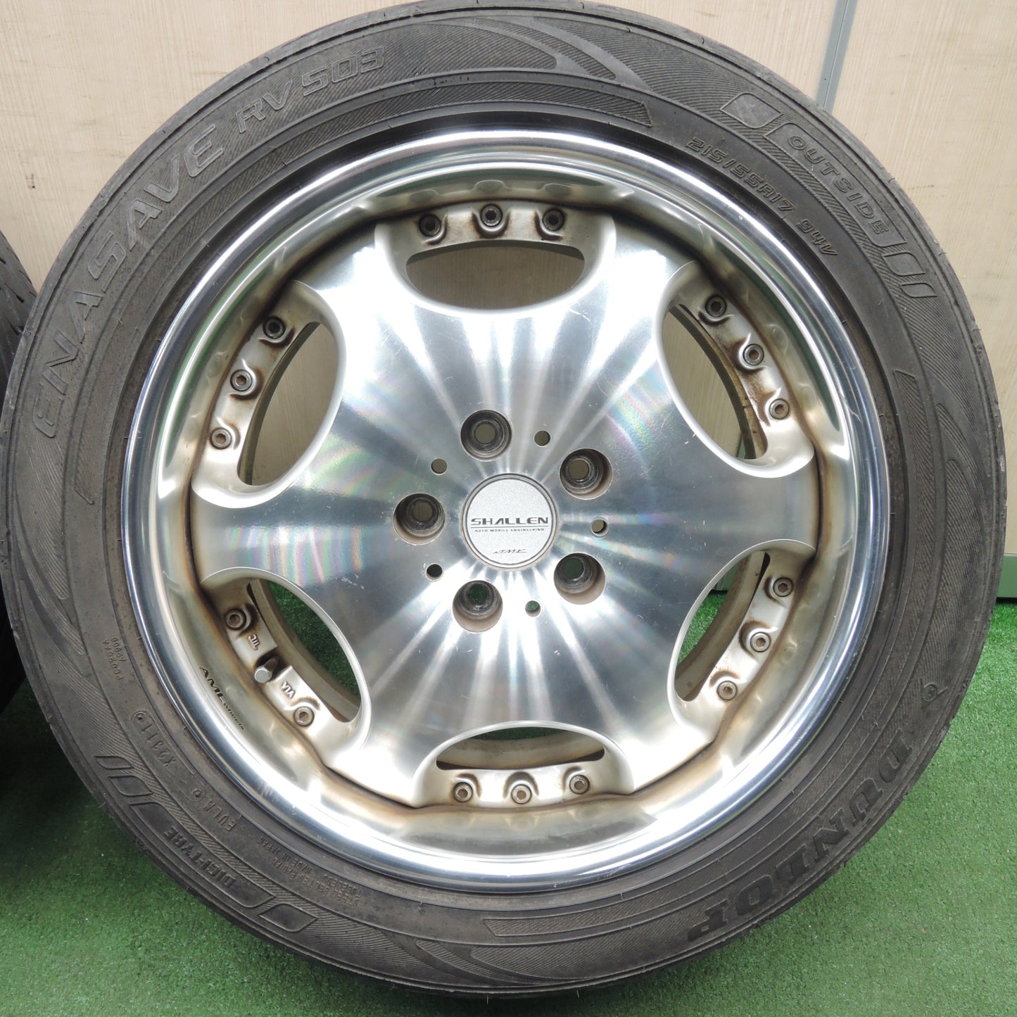 *送料無料* 4本価格★SHALLEN AME 215/55R17 ダンロップ エナセーブ RV503 シャレン 17インチ PCD114.3/5H★4030510TNノ