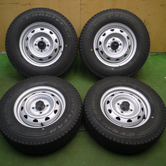 *送料無料*超バリ溝！22年！キレイ！ほぼ10分★スタッドレス 165/80R13 90/88N グッドイヤー アイスナビ カーゴ スチール ホイール 13インチ PCD100/4H★4012209Hス