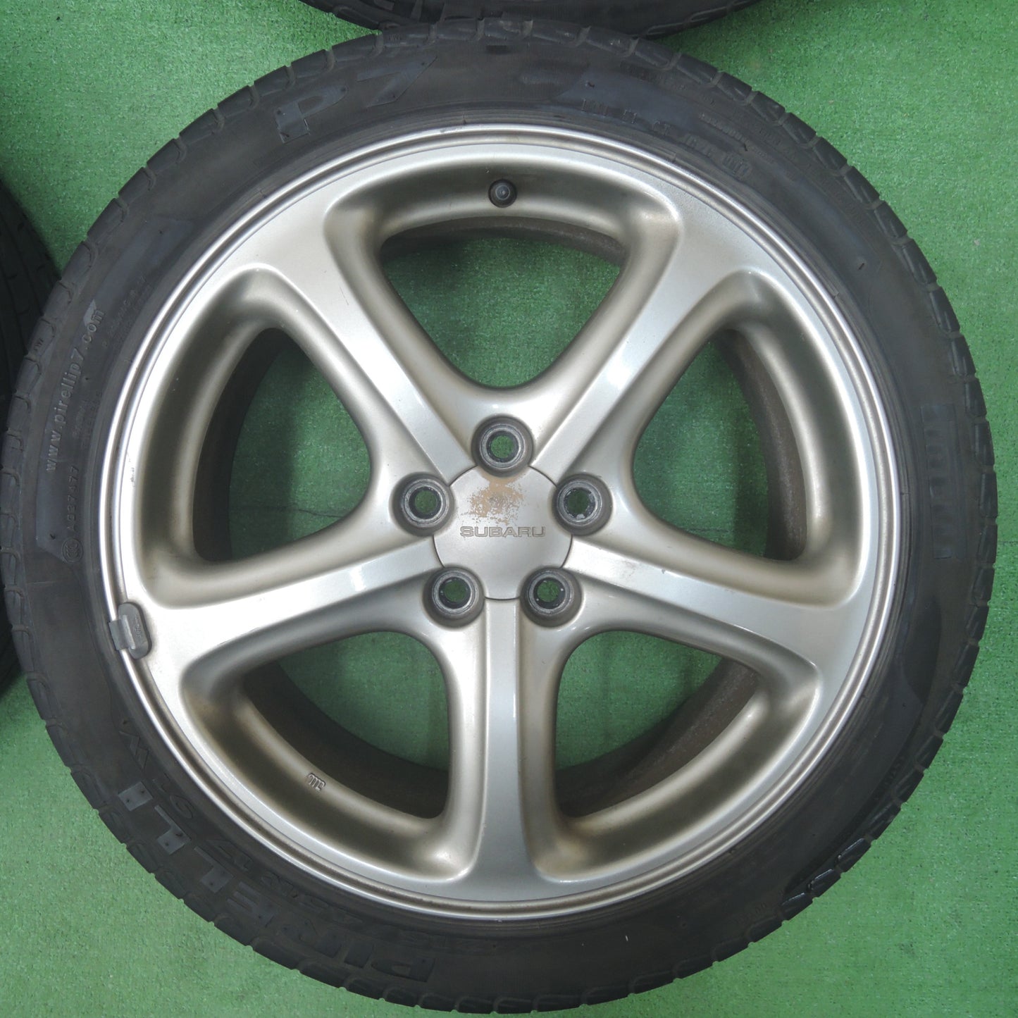 *送料無料* 4本価格★スバル BH系 レガシィ 純正 215/45R17 ピレリ P7 17インチ PCD100/5H★4020902SYノ