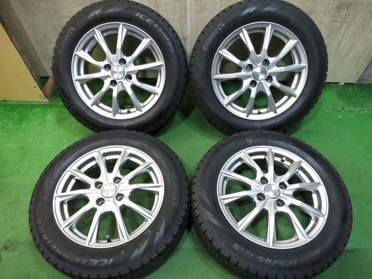[送料無料]バリ溝！19年！綺麗！9分★スタッドレス 175/65R15 ピレリ アイスアシンメトリコ プラス ZACK Sport-10 MONZA ザック モンツァ PCD100/4H★2121404Hス