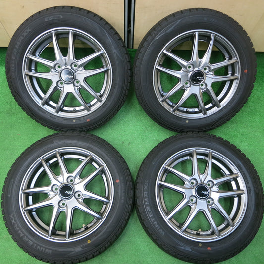 *送料無料*超バリ溝！20年！ほぼ10分★スタッドレス 155/65R14 ダンロップ ウインターマックス WM02 ZACK JP-550 MONZA PCD100/4H★3121208イス