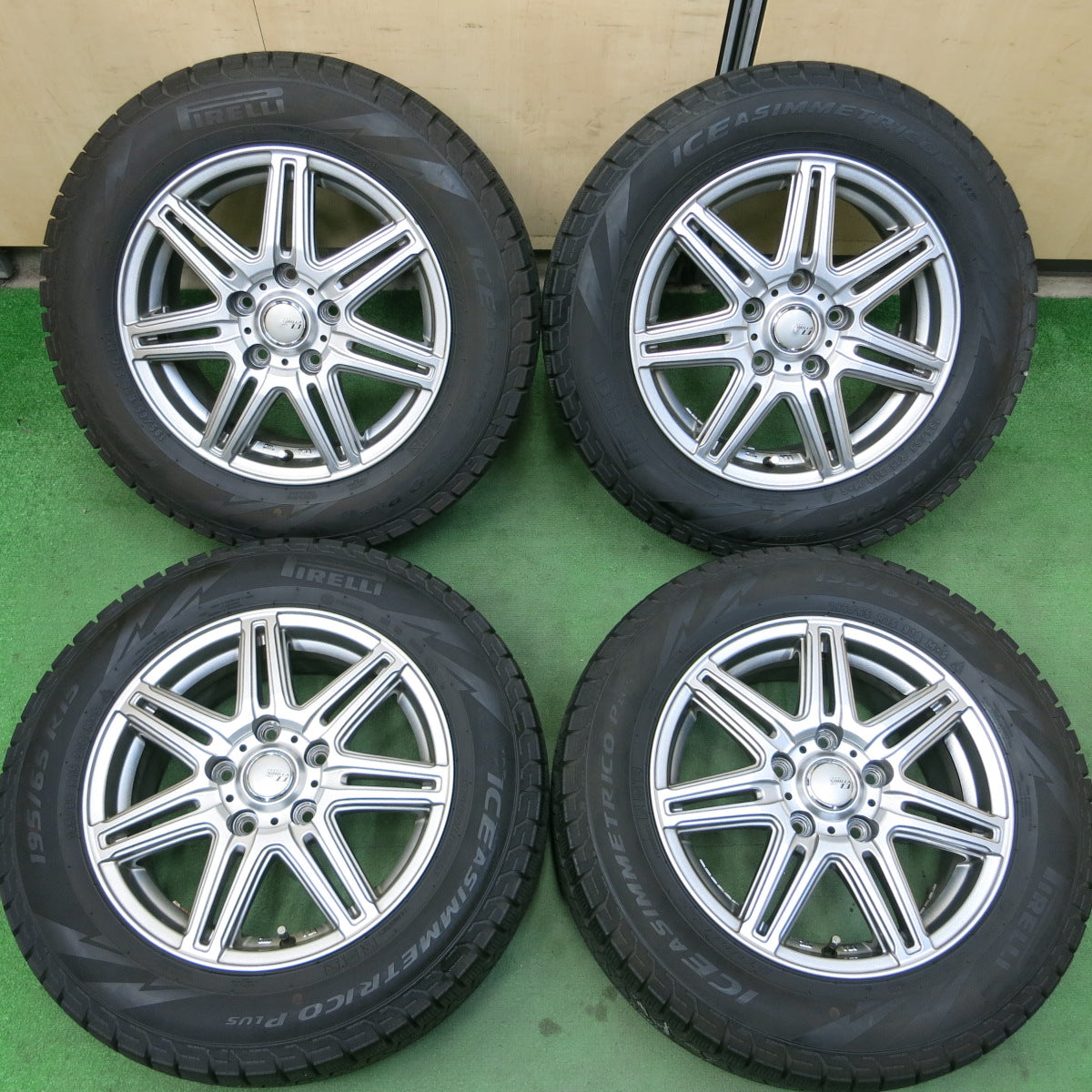 *送料無料*バリ溝！21年！キレイ！8.5分★スタッドレス 195/65R15 ピレリ アイスアシンメトリコ プラス SIBILLA NEXT Z7 シビラ 15インチ PCD114.3/5H★3102004イス