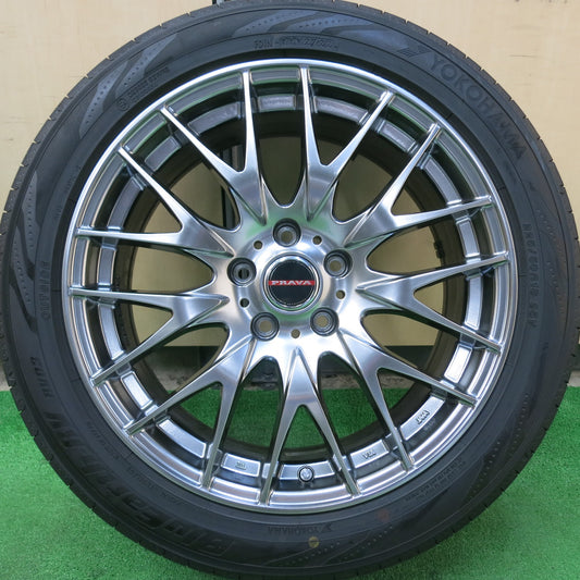[送料無料]超バリ溝！22年！キレイ！ほぼ10分★225/50R18 ヨコハマ BluEarth-RV RV03 PRAVA 9M BIGWAY プラバ ビックウェイ 18インチ PCD114.3/5H★3041904ヒノ