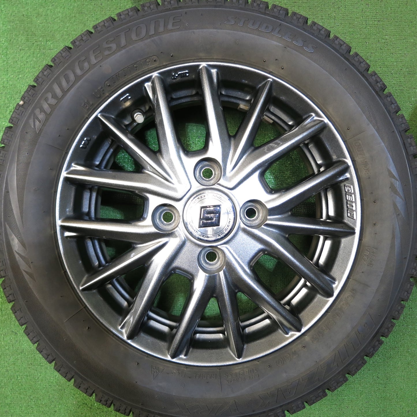 [送料無料]バリ溝！19年！キレイ！9分★スタッドレス 155/65R13 ブリヂストン ブリザック VRX SEIN ザイン 13インチ PCD100/4H★3061201Hス