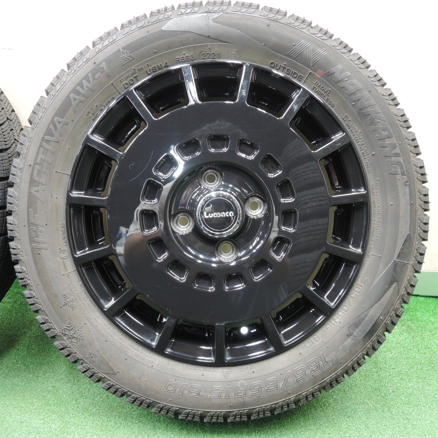 *送料無料* 超バリ溝！21年！綺麗！9.5分以上★スタッドレス Lumaca 165/65R15 ナンカン アイスアクティバ AW-1 ルマーカ 15インチ PCD100/4H★4022301NJス