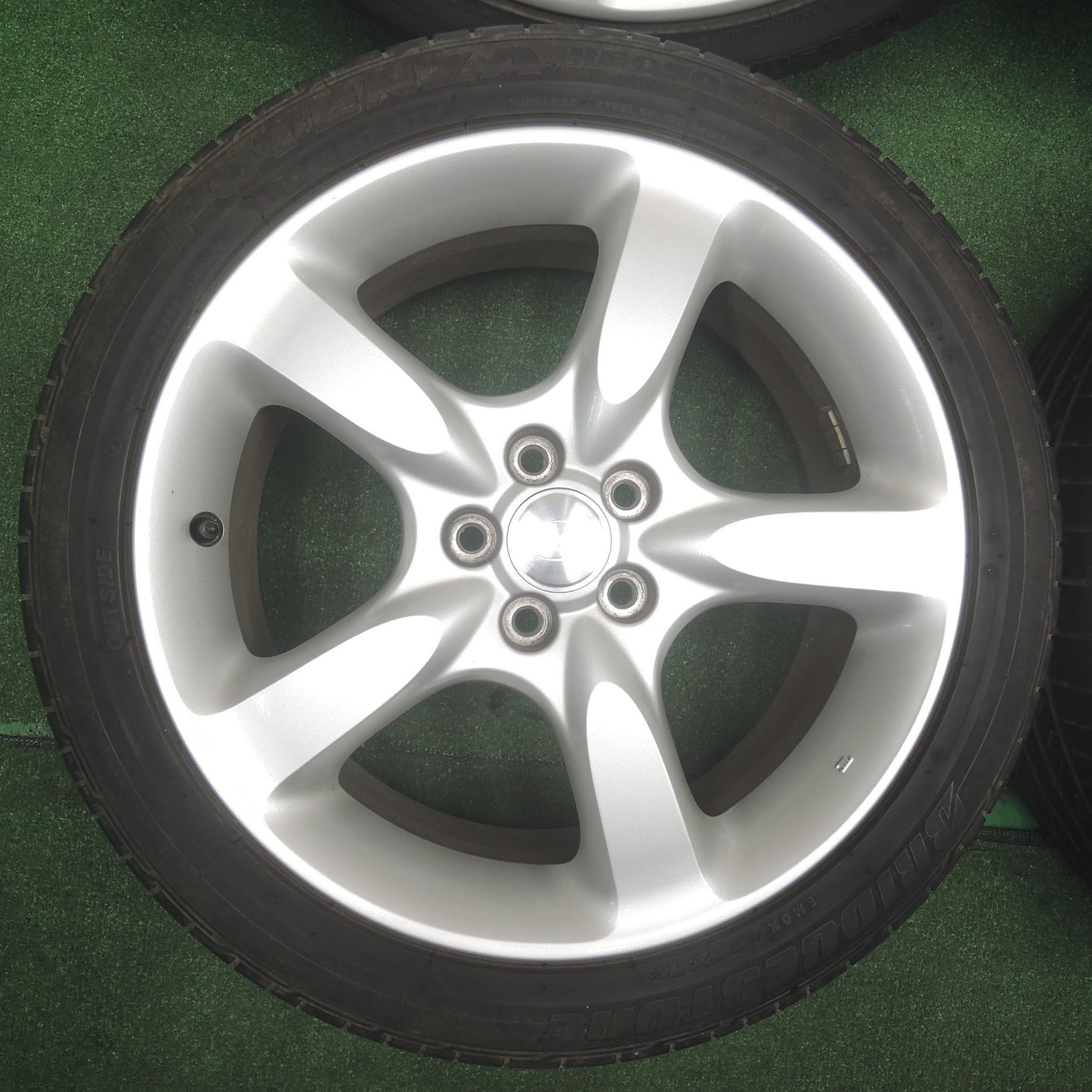 [送料無料]バリ溝！キレイ！9分★スバル レガシィ 純正 215/45R17 ブリヂストン ポテンザ RE050A 17インチ PCD100/5H★3110108SYノ