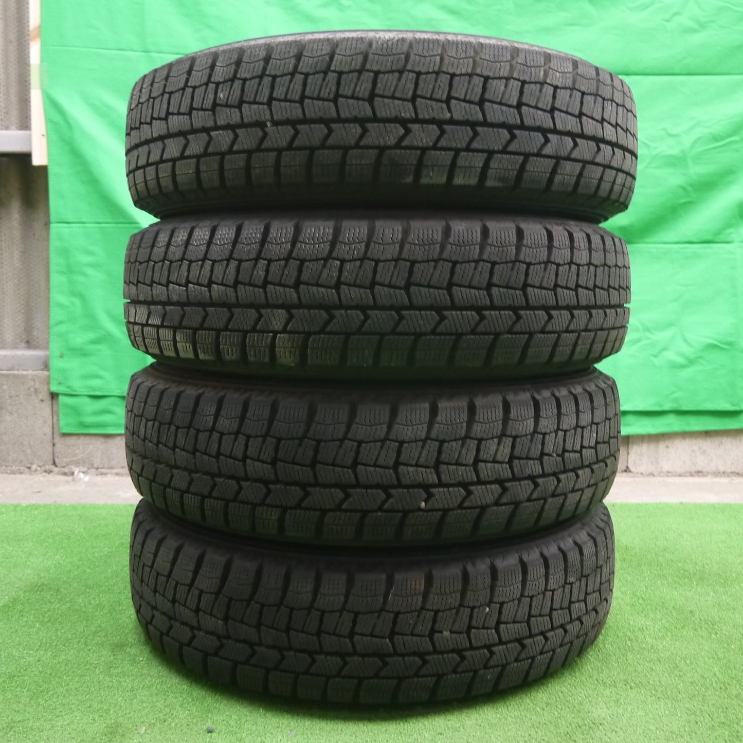 [送料無料]バリ溝！20年！キレイ！9.5分以上★スタッドレス 155/65R14 ダンロップ ウインターマックス WM02 VIOLENTO ヴィオレント PCD100/4H★3062304Iス
