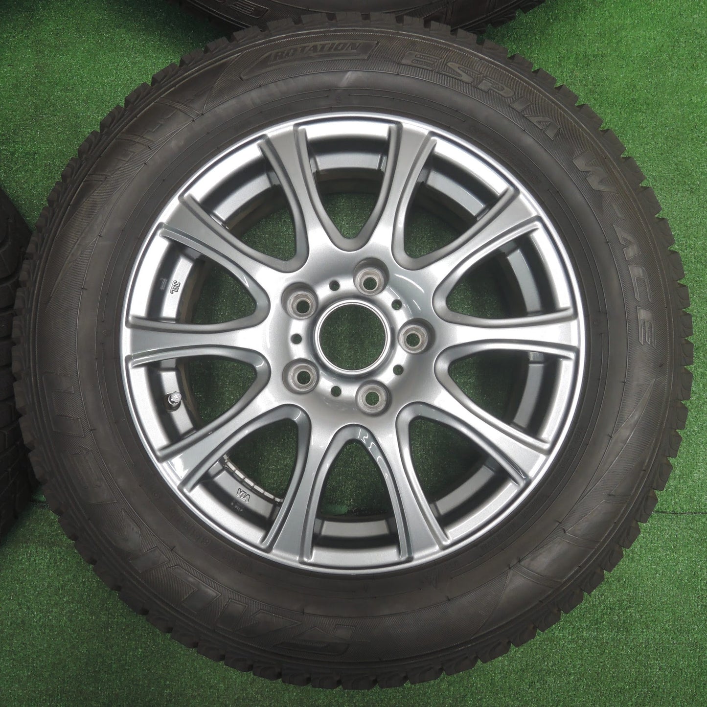 [送料無料]超バリ溝！キレイ！ほぼ10分★スタッドレス 195/65R15 ファルケン エスピア W-ACE weds ウェッズ 15インチ PCD114.3/5H★3101902SYス