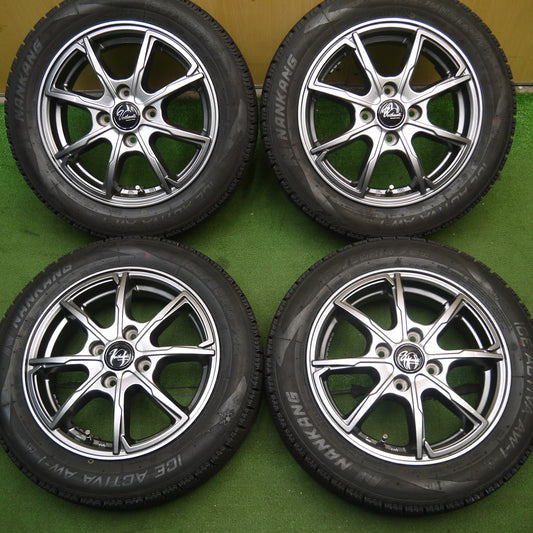 [送料無料]バリ溝！21年！綺麗！ほぼ10分★スタッドレス 155/65R14 ナンカン アイスアクティバ AW-1 Verthandi ヴェルザンディ 14インチ PCD100/4H★3071504KAス