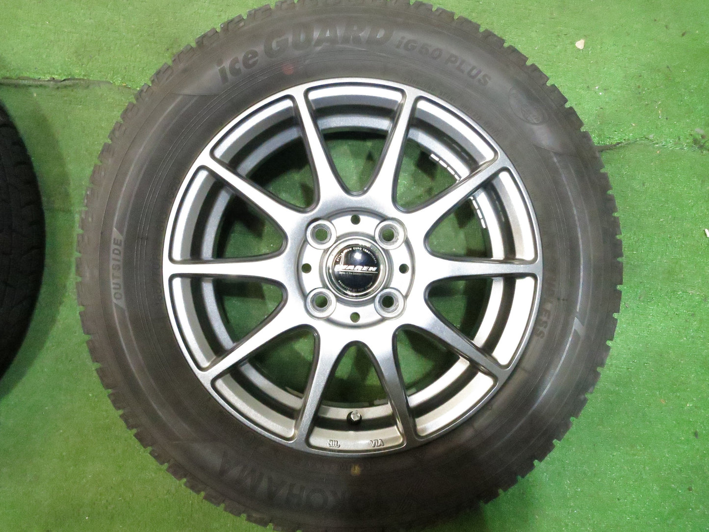 [送料無料]バリ溝！19年！綺麗！9.5分★スタッドレス 165/70R14 ヨコハマ アイスガード iG50 プラス WAREN HOTSTUFF ヴァーレン 14インチ PCD100/4H★3020710Hス