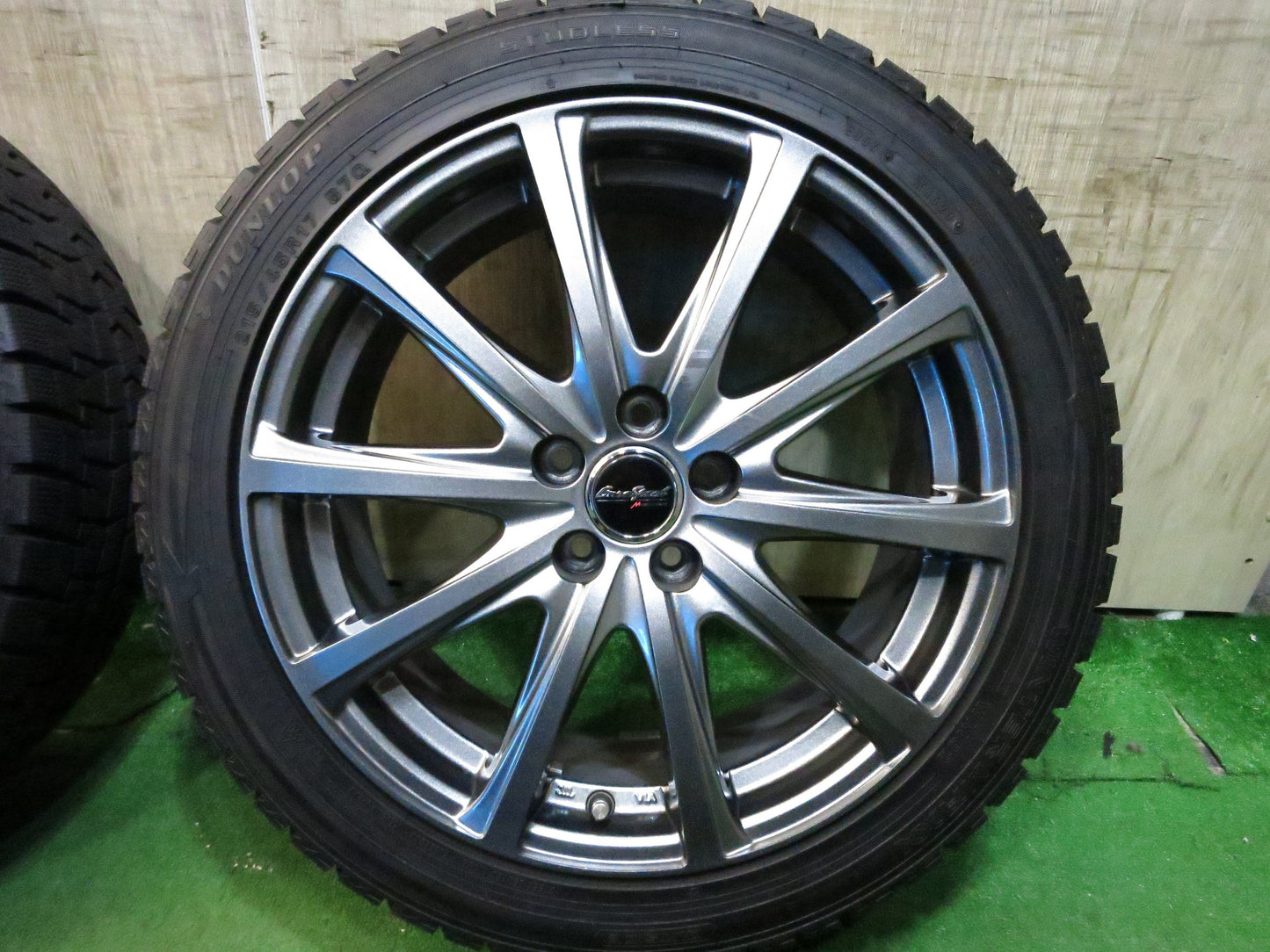 [送料無料]バリ溝！20年！綺麗！9.5分★スタッドレス 215/45R17 ダンロップ ウインターマックス WM02 EuroSpeed MANARAY SPORT マナレイ PCD100/5H★3011104Hス