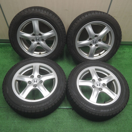 [送料無料]バリ溝！8.5分★ホンダ アコードワゴン 純正 205/55R16 スタッドレス ブリヂストン ブリザック REVO GZ 16インチ PCD114.3/5H★3090802SYス