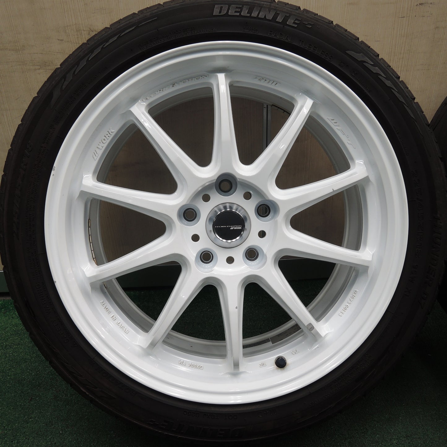*送料無料* バリ溝！20年！8.5分★WORK EMOTION ZR10 WFT 225/45R18 デリンテ サンダー D7 ワークエモーション PCD114.3/5H★4030201HAノ
