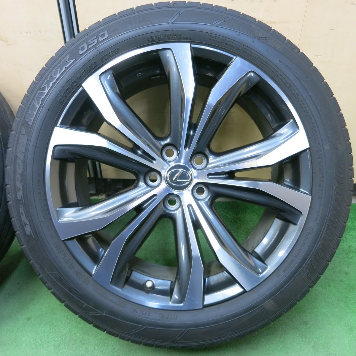 [送料無料]空気圧センサー付き！キレイ★レクサス RX450 バージョンL 純正 235/55R20 ダンロップ SPスポーツマックス 050 20インチ PCD114.3/5H★3102701イノ