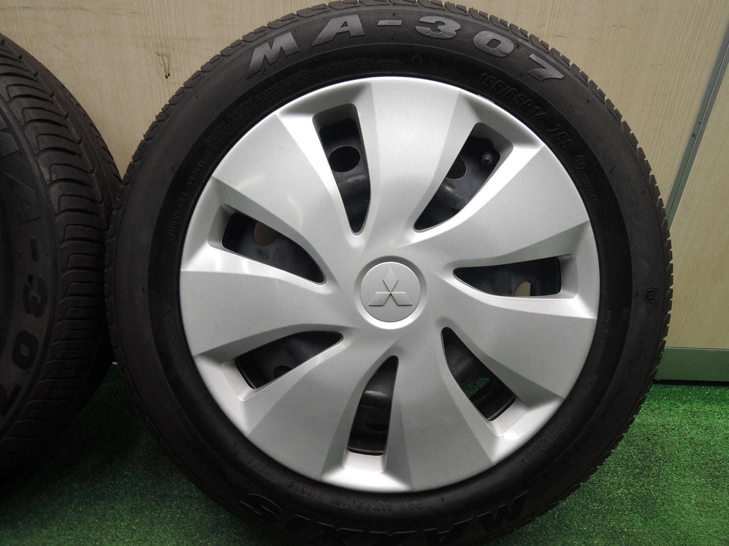 [送料無料]バリ溝！キレイ！8.5分★三菱 eKワゴン 純正 155/65R14 マクシス MA-307 14インチ PCD100/4H★3110201HAノ
