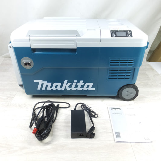 [送料無料] 美品◆makita マキタ 充電式保冷温庫 CW001G 容量20L ACアダプタ付き クーラーボックス◆