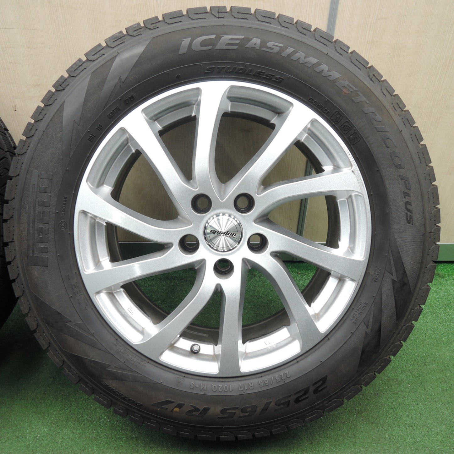 *送料無料* バリ溝！20年！キレイ！9分★スタッドレス 225/65R17 ピレリ アイスアシンメトリコ プラス epsdon LA STRADA PCD114.3/5H★4030107TNス