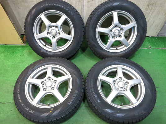 [送料無料]バリ溝！21年！ほぼ10分★スタッドレス 195/65R15 ピレリ アイスアシンメトリコ プラス SIBILLA GG シビラ 15インチ PCD114.3/5H★2120904Hス