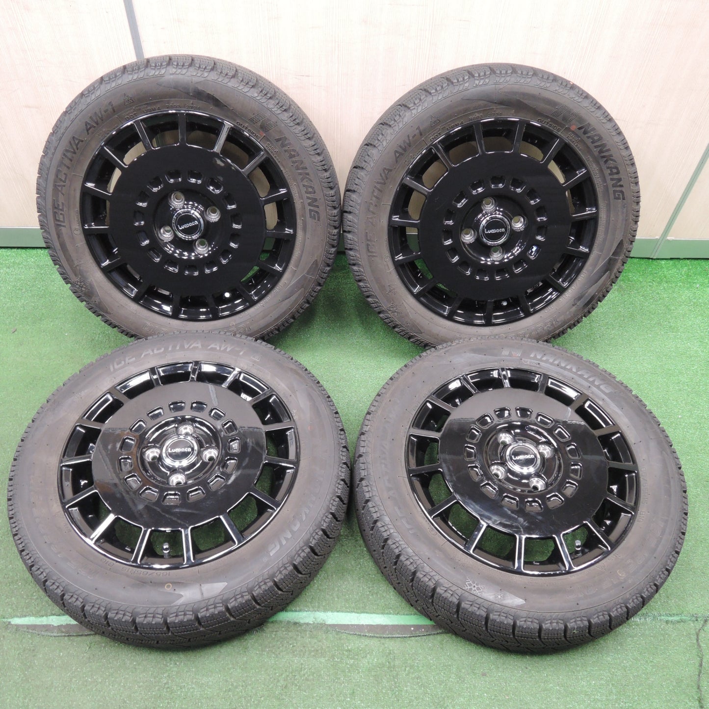 *送料無料* 超バリ溝！21年！綺麗！9.5分以上★スタッドレス Lumaca 165/65R15 ナンカン アイスアクティバ AW-1 ルマーカ 15インチ PCD100/4H★4022301NJス