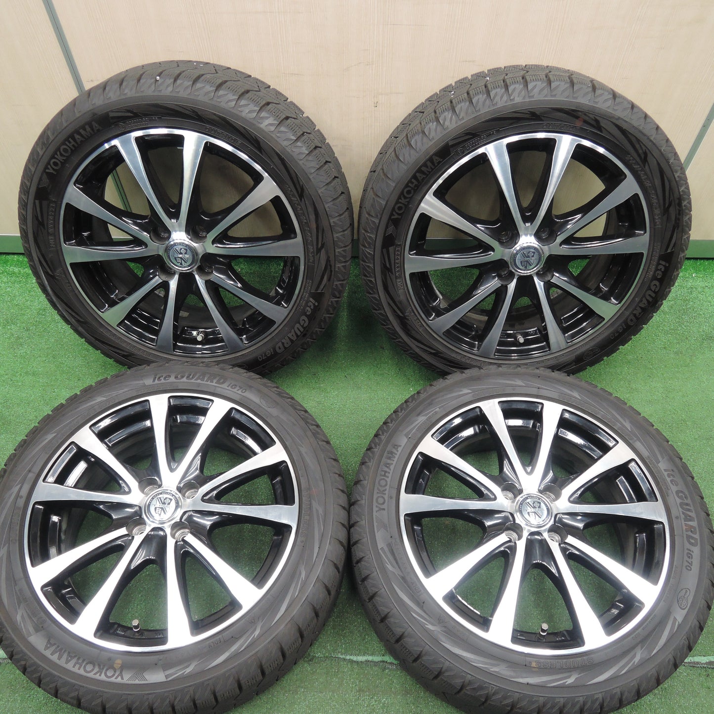 *送料無料*バリ溝！21年！キレイ！ほぼ10分★スタッドレス 195/50R16 ヨコハマ アイスガード iG70 T.R.G. TRG 16インチ PCD100/4H★3120213HAス
