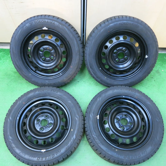 [送料無料]バリ溝！21年！キレイ！9.5分★ホンダ フィット 純正 スチール 185/60R15 スタッドレス ヨコハマ アイスガード iG70 iG60 PCD100/4H★3072007イス