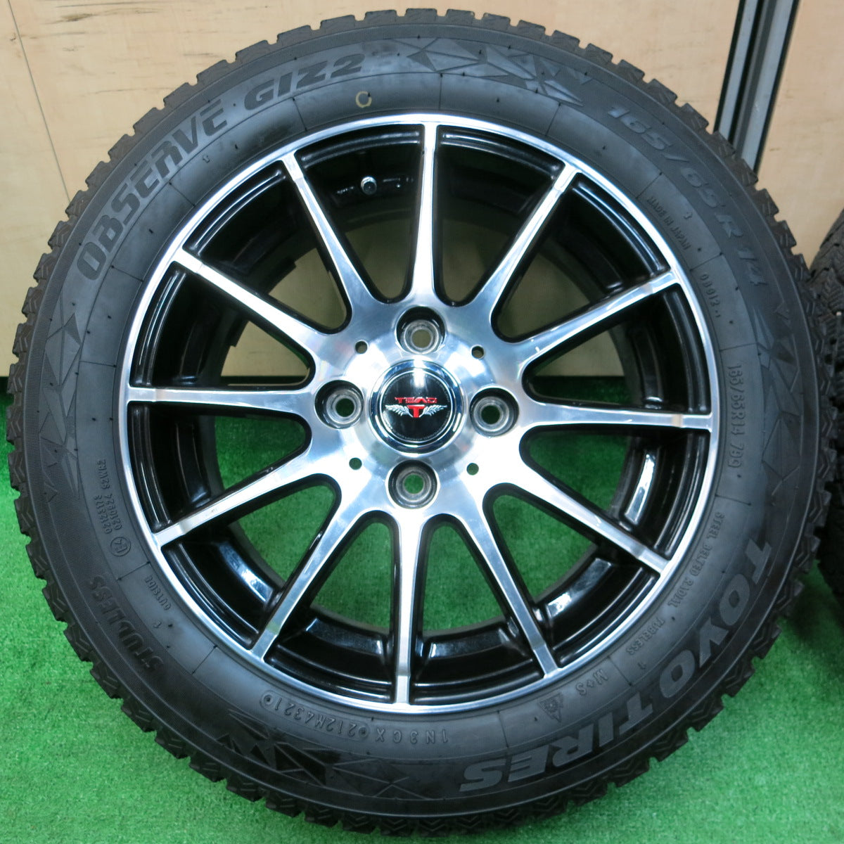 *送料無料*バリ溝！21年！キレイ！9分★スタッドレス 165/65R14 トーヨー オブザーブ GIZ2 TEAD テッド 14インチ PCD100/4H★3112810イス