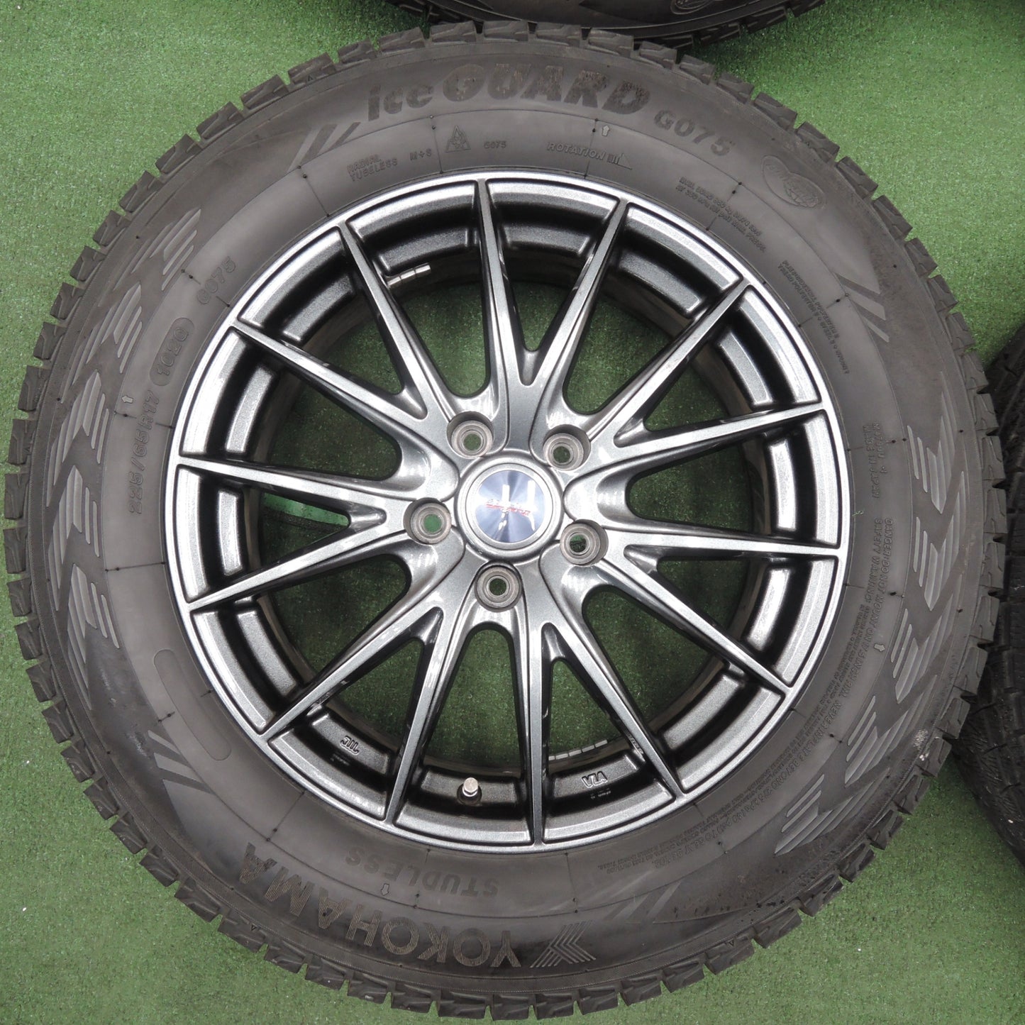 [送料無料] バリ溝！9.5分以上★スタッドレス 225/65R17 ヨコハマ アイスガード G075 weds VELVA SPORTZ SUV 17インチ PCD114.3/5H★4011901TNス