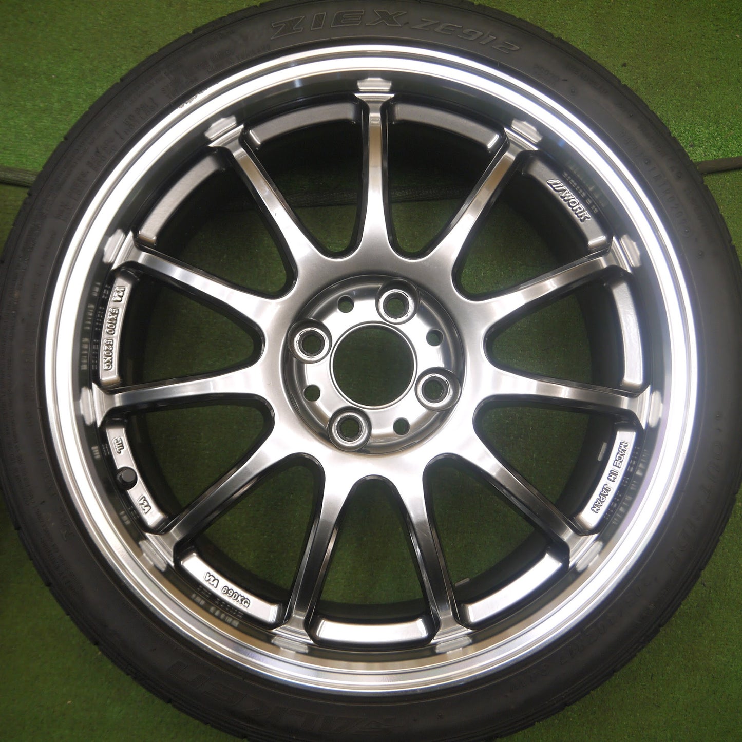 [送料無料]バリ溝！9.5分★WORK EMOTION EMT-11R 205/40R17 ファルケン ZIEX ZE912 17インチ ワーク エモーション PCD100/4H★3092606Hノ