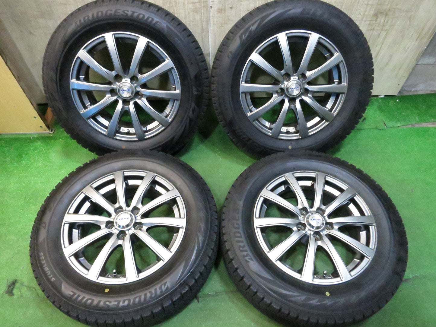 [送料無料]バリ溝！21年！キレイ！ほぼ10分★スタッドレス 195/65R15 ブリヂストン ブリザック VRX2 ZACK JP-110 MONZA ザック 15インチ PCD100/5H★3011108Hス
