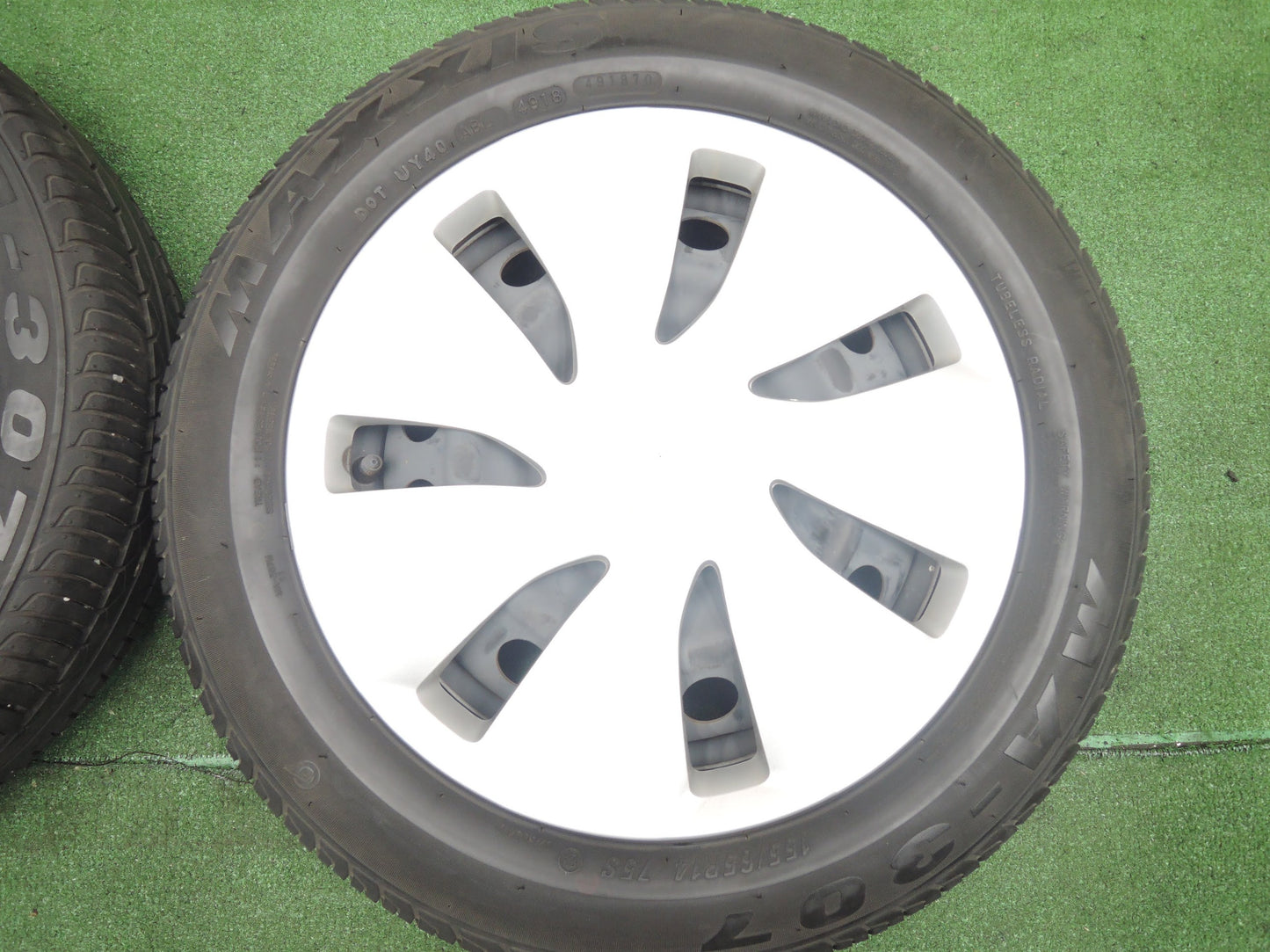 [送料無料]バリ溝！キレイ！8.5分★三菱 eKワゴン 純正 155/65R14 マクシス MA-307 14インチ PCD100/4H★3110201HAノ