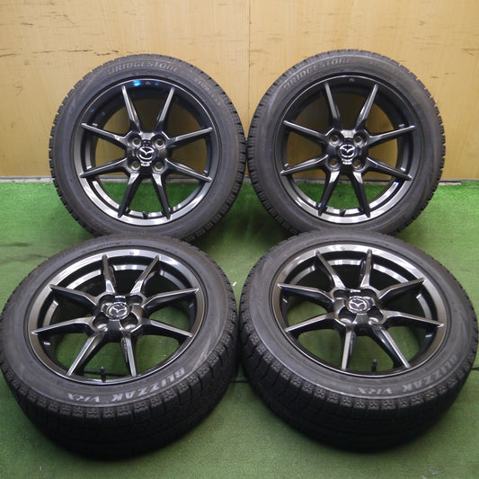 *送料無料*バリ溝!キレイ!8.5分★マツダ ND ロードスター 純正 195/50R16 スタッドレス ブリヂストン ブリザック VRX 16インチ PCD100/4H★3122003Hス