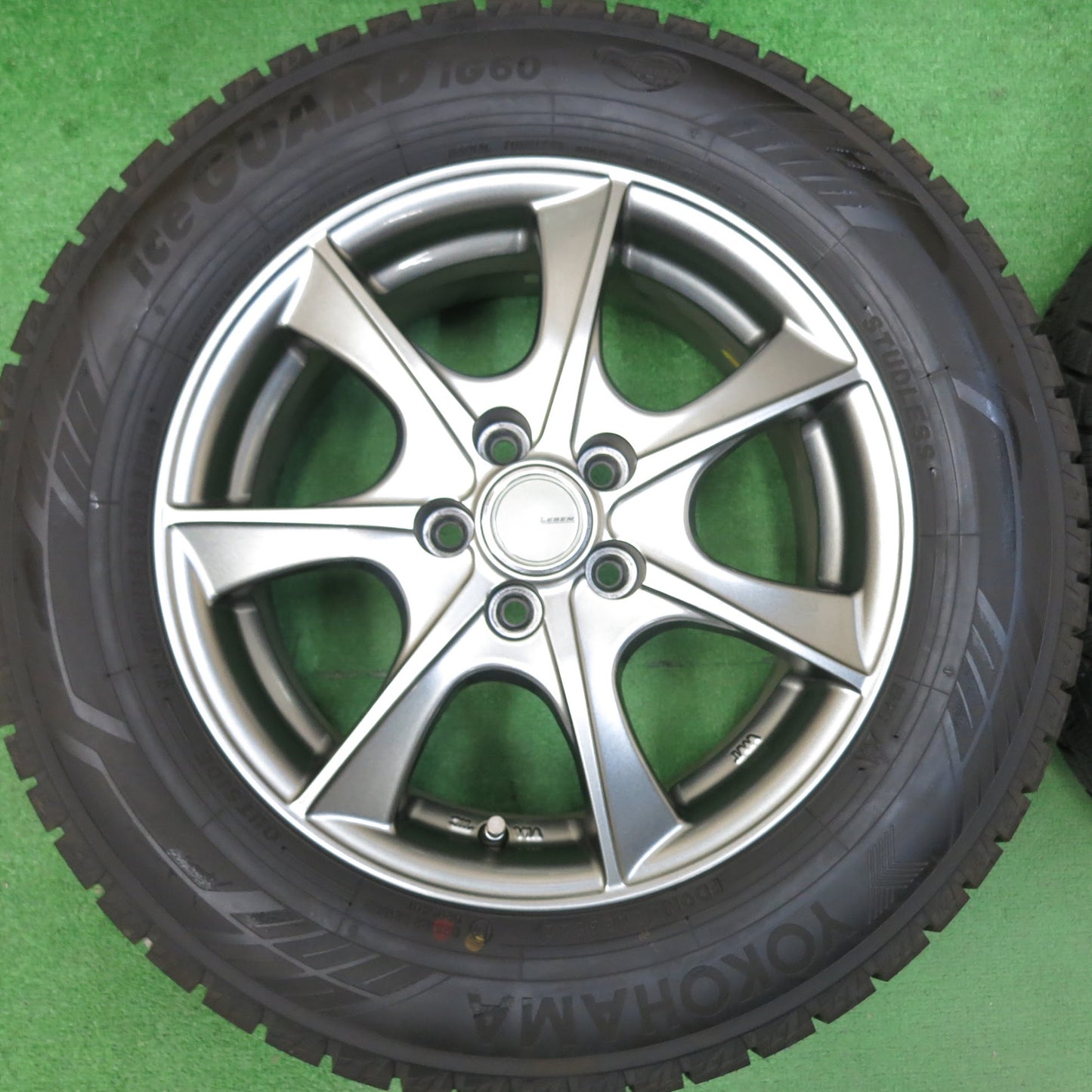 [送料無料]バリ溝！22年！キレイ！ほぼ10分★スタッドレス 195/65R15 ヨコハマ アイスガード iG60 LEBEN レーベン 15インチ PCD100/5H★3051307ヒス