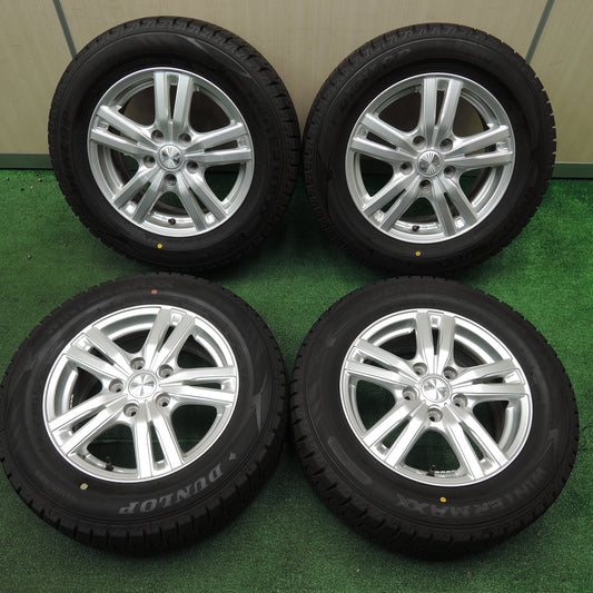 *送料無料*超バリ溝！21年！キレイ！ほぼ10分★スタッドレス 195/65R15 ダンロップ ウインターマックス WM02 DUFACT デュファクト PCD114.3/5H★3111713TNス