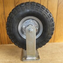 [送料無料]★エアー式 キャスター固定 260mm 10inch　許容荷重 80kgf　4.10/3.50-4　2点 セット★